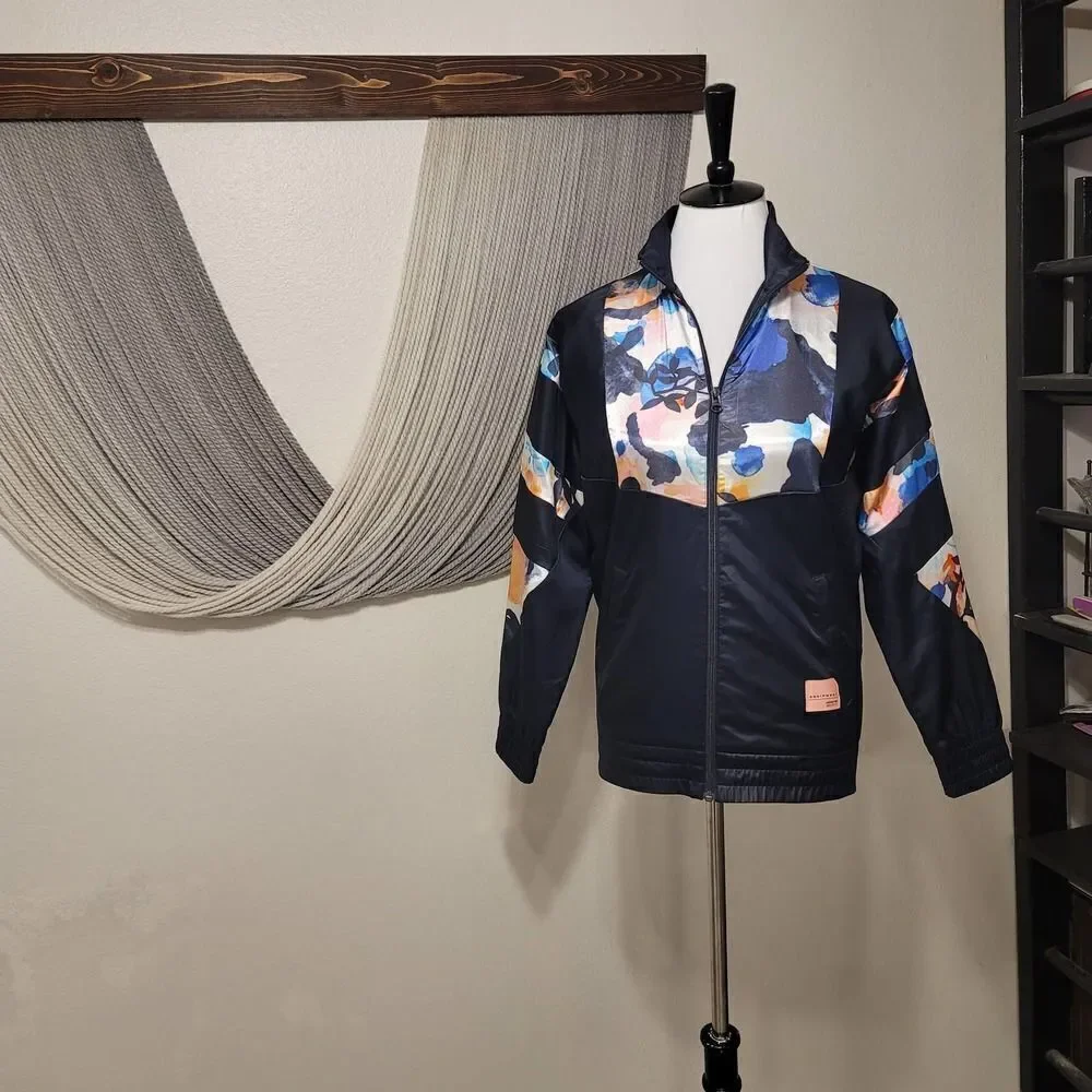 Adidas Floral Satin Jacket Sz 13-14Y